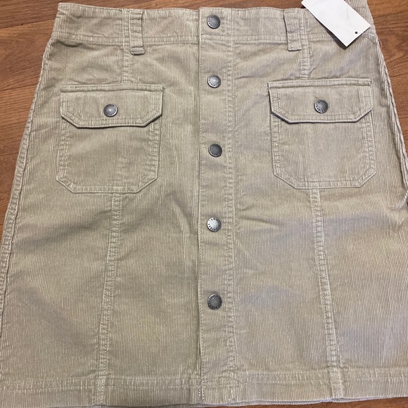 Tommy Hilfiger corduroy tan button down skirt - Picture 6 of 11
